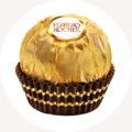 Chutná pralinka Ferrero Rocher v zlatém obalu